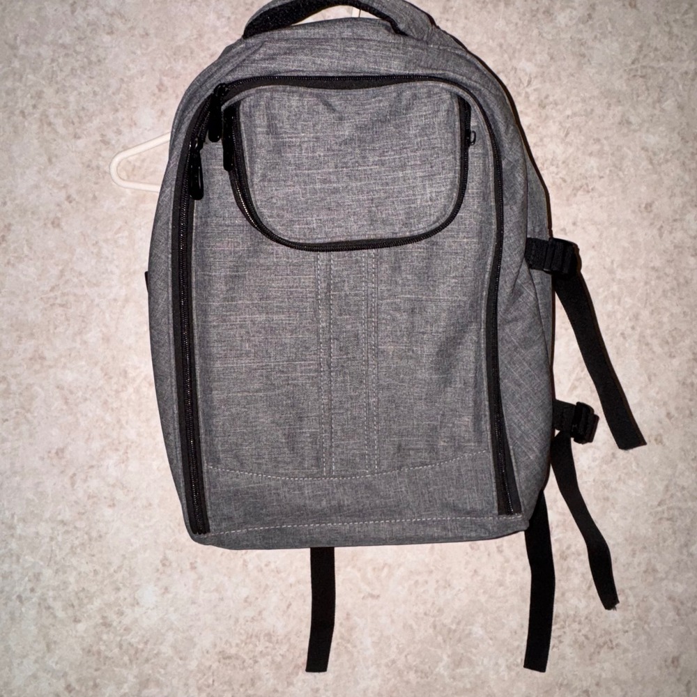 Gray Heathered Multi-Compartment Backpack with Insulated Thermal Pocket